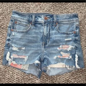 American eagle highwaisted jean shorts